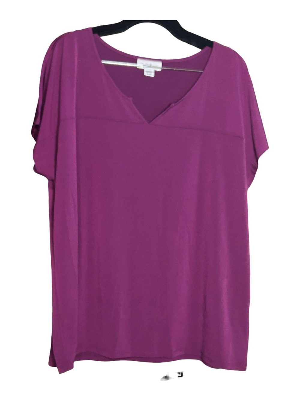 💟Jaclyn Smith Collection Women’s XL Purple Short Sleeve V-Neck Blouse Top